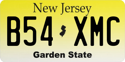 NJ license plate B54XMC
