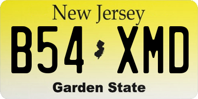 NJ license plate B54XMD