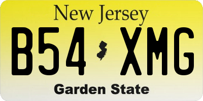 NJ license plate B54XMG
