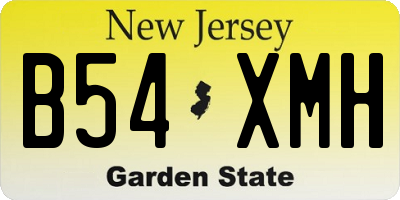 NJ license plate B54XMH