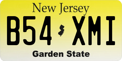 NJ license plate B54XMI