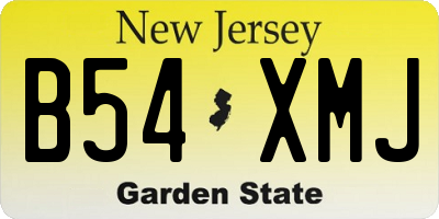 NJ license plate B54XMJ