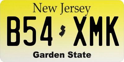 NJ license plate B54XMK