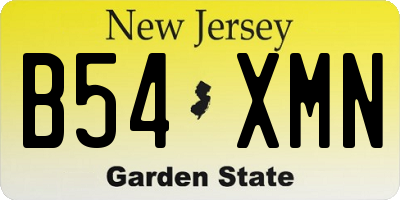 NJ license plate B54XMN