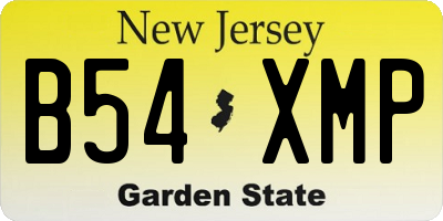 NJ license plate B54XMP
