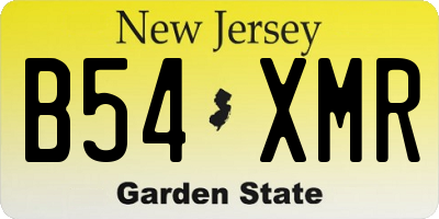 NJ license plate B54XMR