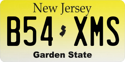 NJ license plate B54XMS