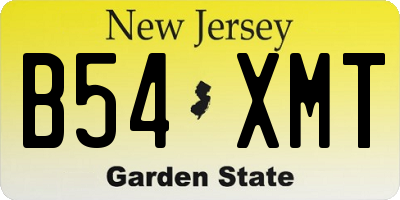 NJ license plate B54XMT