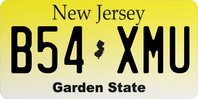 NJ license plate B54XMU