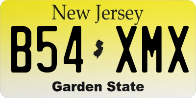 NJ license plate B54XMX