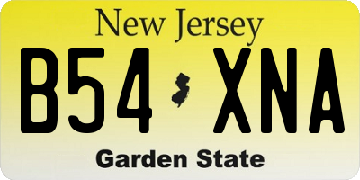 NJ license plate B54XNA