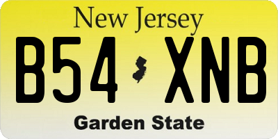 NJ license plate B54XNB
