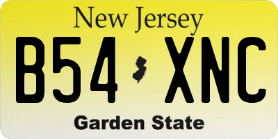 NJ license plate B54XNC