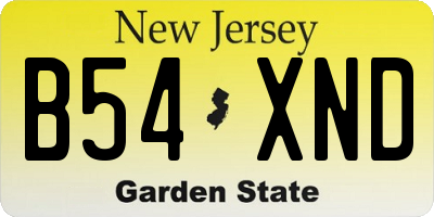 NJ license plate B54XND