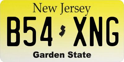 NJ license plate B54XNG