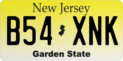 NJ license plate B54XNK