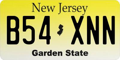 NJ license plate B54XNN