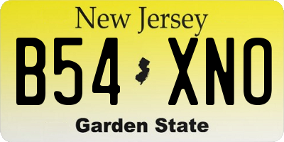 NJ license plate B54XNO