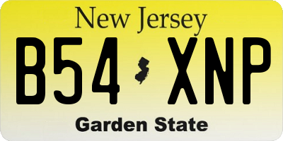 NJ license plate B54XNP
