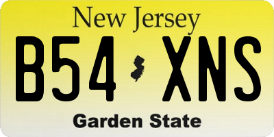 NJ license plate B54XNS