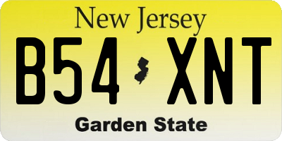 NJ license plate B54XNT