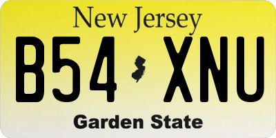 NJ license plate B54XNU