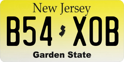 NJ license plate B54XOB