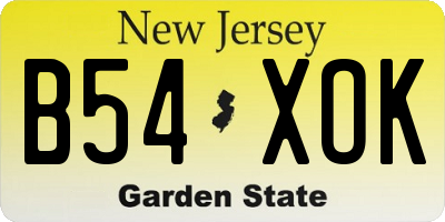 NJ license plate B54XOK