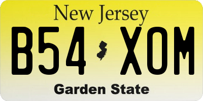 NJ license plate B54XOM