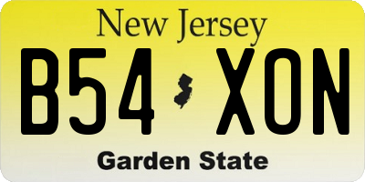 NJ license plate B54XON