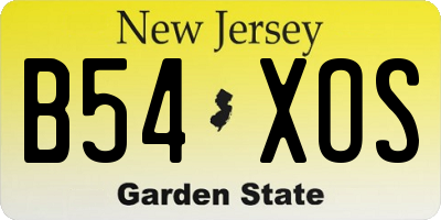 NJ license plate B54XOS