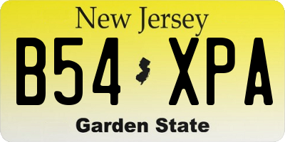NJ license plate B54XPA