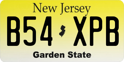 NJ license plate B54XPB