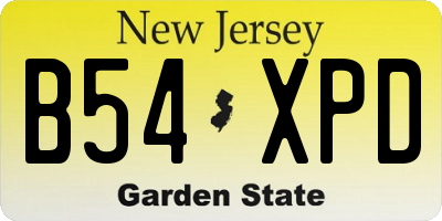 NJ license plate B54XPD