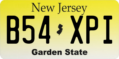NJ license plate B54XPI