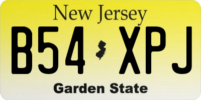 NJ license plate B54XPJ
