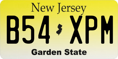 NJ license plate B54XPM