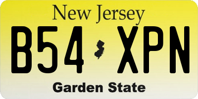 NJ license plate B54XPN