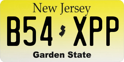 NJ license plate B54XPP