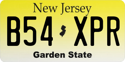 NJ license plate B54XPR
