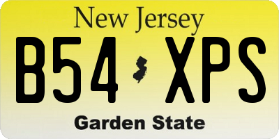 NJ license plate B54XPS