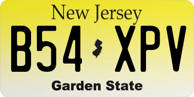 NJ license plate B54XPV