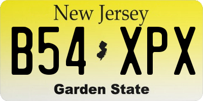NJ license plate B54XPX