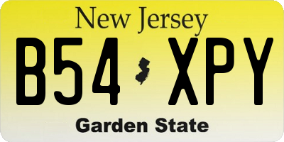 NJ license plate B54XPY