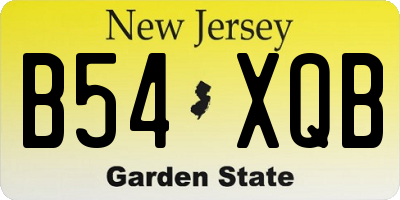NJ license plate B54XQB
