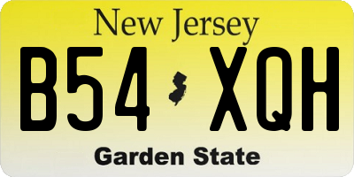 NJ license plate B54XQH