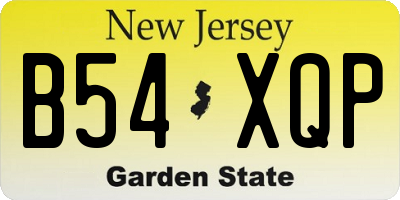 NJ license plate B54XQP