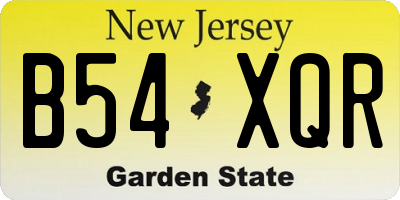 NJ license plate B54XQR
