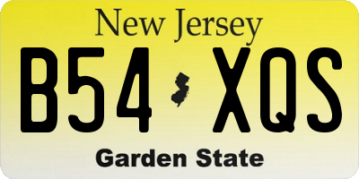 NJ license plate B54XQS
