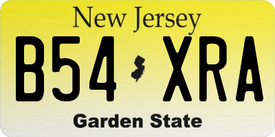 NJ license plate B54XRA